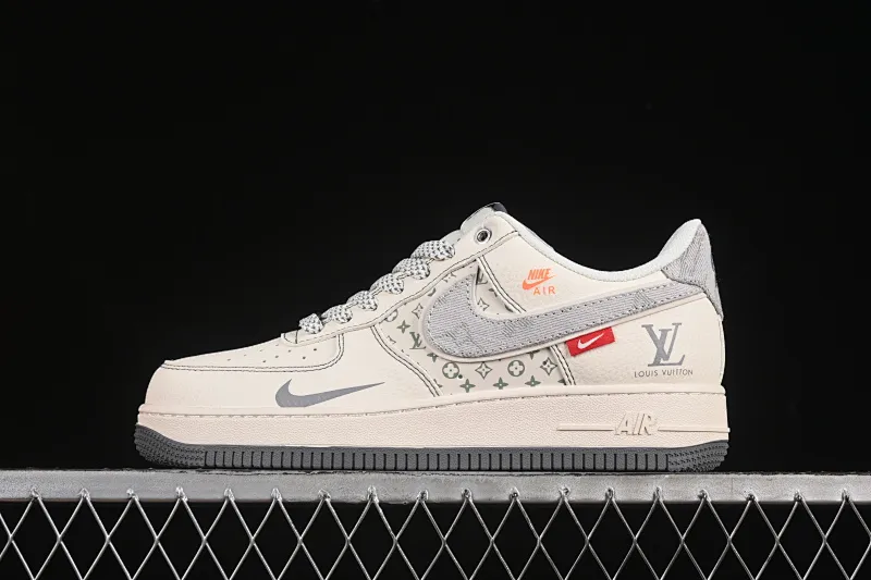 All categories Nk Air Force 1 Air Force series Nk Air Force 1 Low Air Force low-top Nike Air Force 1'07 Low LV co-branded gray cloth hook gray bottom Air Force 1 low-top casual sneakers YX5066-346